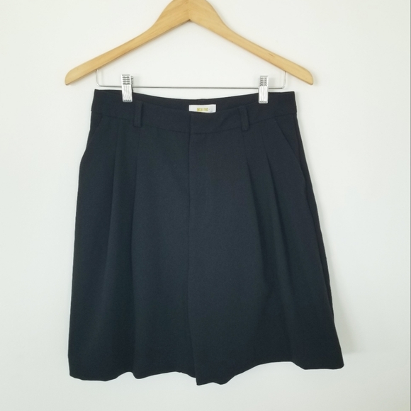 Maeve Anthropologie Avery High Rise High Waist Black Pleated Shorts Fluid Leg 6 - Picture 5 of 13